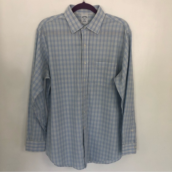 BROOKS BROTHERS 346 Slim Fit Men Plaid Long Sleeve Button Up Shirt 16 1/2-4/5 - Picture 1 of 9